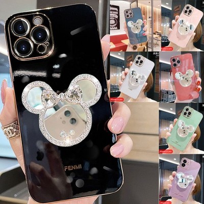 For IPhone 17 16 15 14 13 Pro Max Air Luxus Bling Mirror Halter Handyhülle NEW