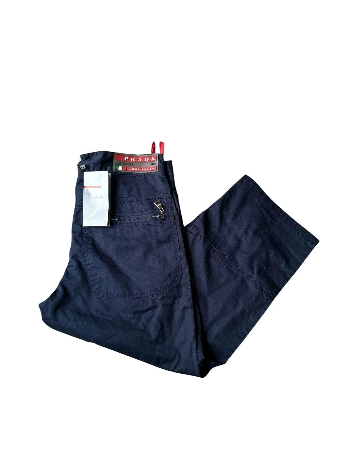 Vintage PRADA Luna Rossa Shorts Mens W28 Blue 3/4 Length Designer Y2K NWT