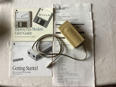 Vintage Apple Geoport Telecom Network Adapter Modem w/Guide & Documents, 1993