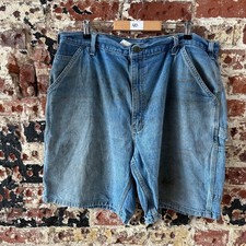 Carhartt B28-STW Mens Denim Carpenter Shorts Blue Stonewash Workwear Size 40