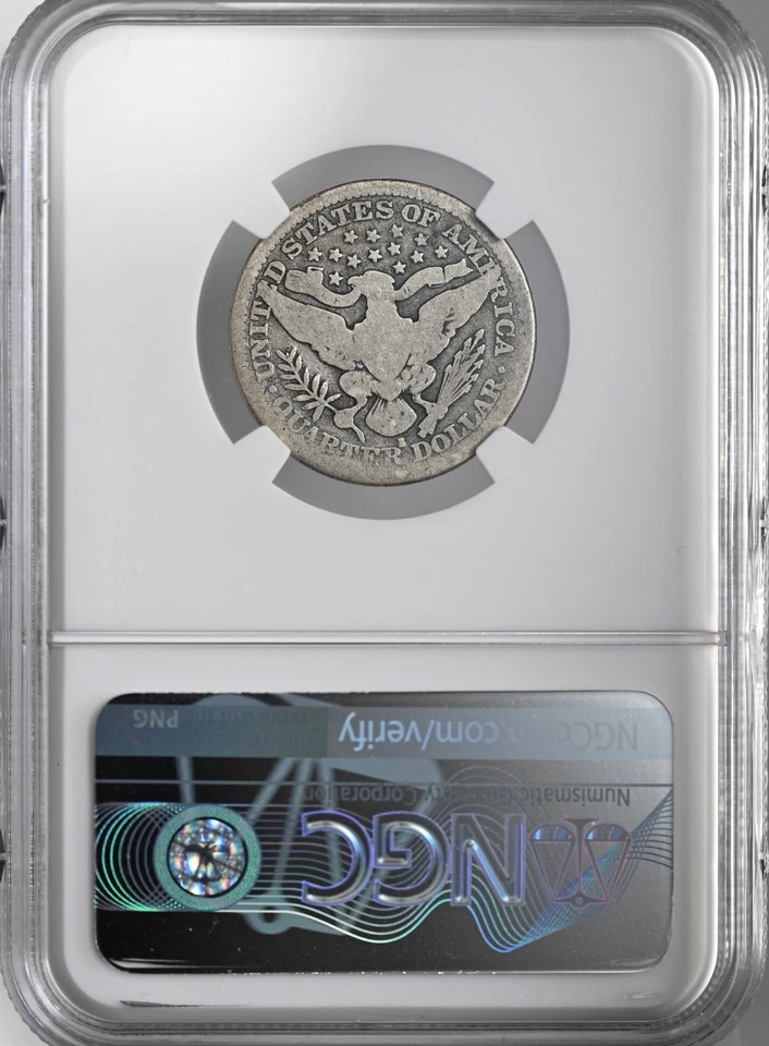 1914-S  25C BARBER SILVER QUARTER  SAN FRANCISCO MINT  NGC AG3 #8405237-016 - Image 4 of 4