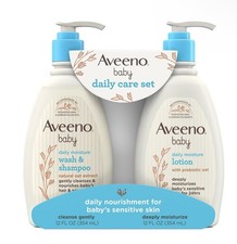 Aveeno Baby Daily Care Gift Set Oat Extract & Prebiotic Oat 2-Pack