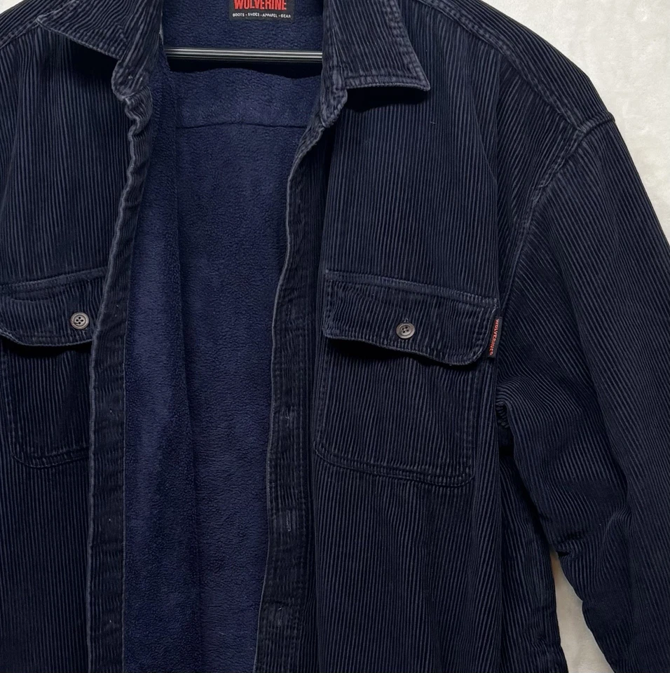 Vtg Wolverine Corduroy Mens XXL 2XL Fleece Lined Shacket Jacket Workwear Chore - Image 3 of 4