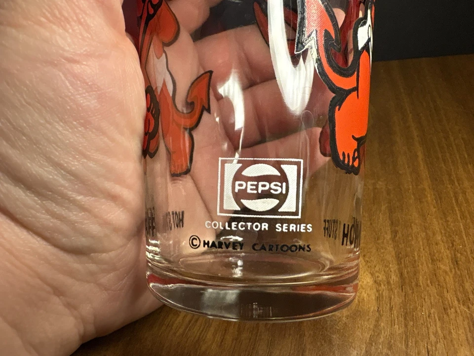 Hot Stuff Pepsi Collector Series Vintage 1970s Harvey Cartoons Glass - Image 3 of 4