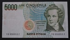 Italy 5000 Lire Banknote - 1985 - YD096953F - Banca D Italia Cinquemila Bellini