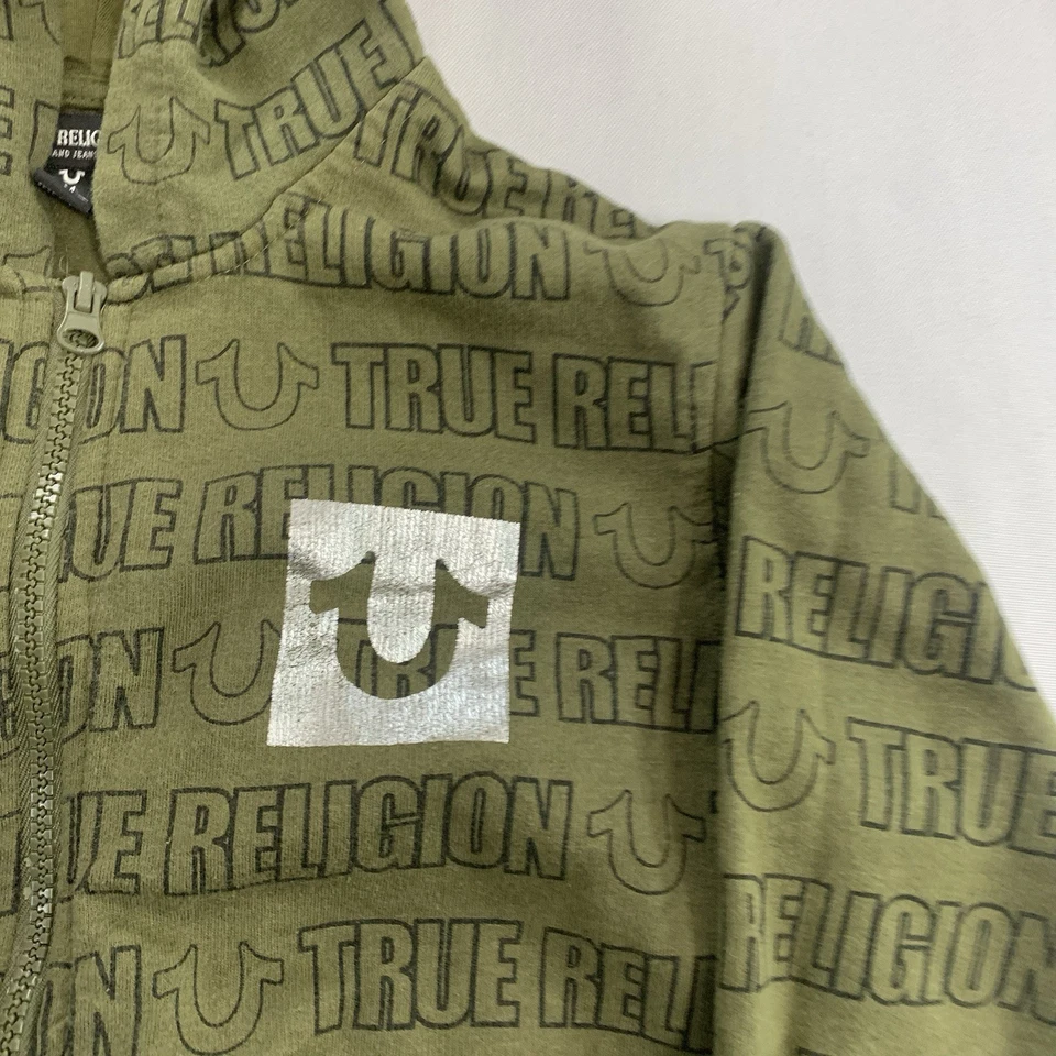 Sudadera con Capucha True Religion Completa con Cremallera Juvenil Mediana Verde Foto 2 de 4