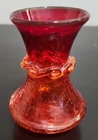 Vintage Blenko Amberina Crackle Glass Oil Pourer 4.75"
