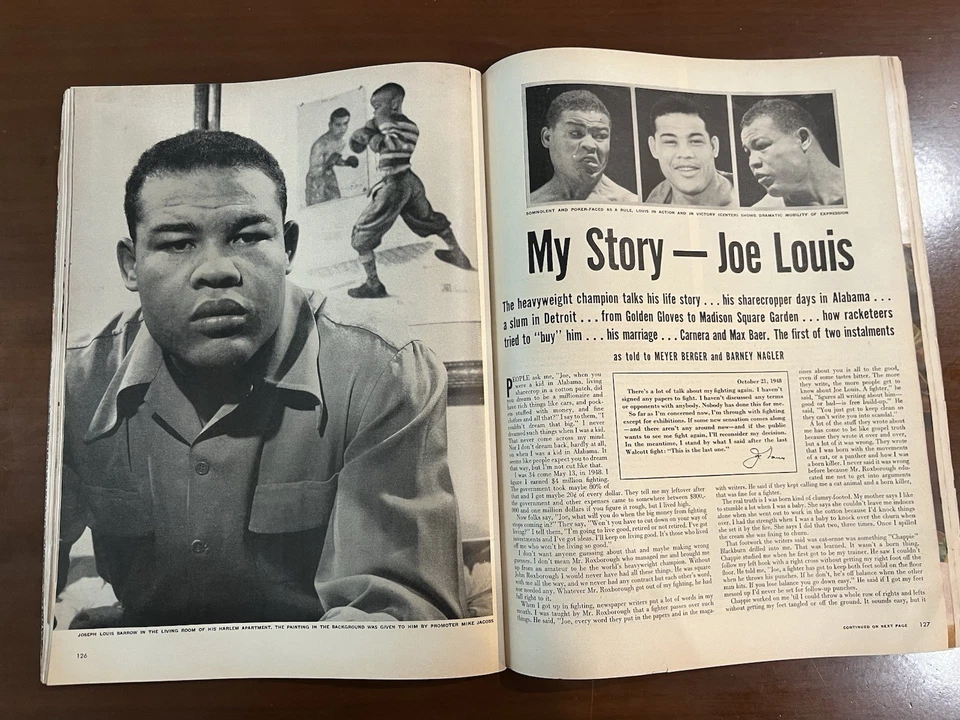 Life Magazine / November 8 1948 / My Story by Joe Lewis / Helena Carter Vintage Foto 4 de 4