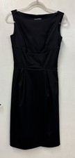 Alexander McQueen Black Wool Sleeveless Sheath Dress Size 38 