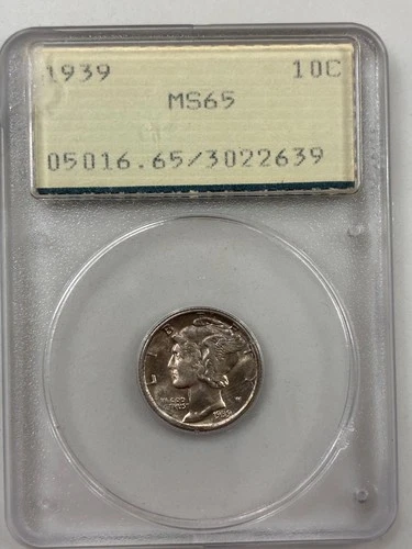 1939 - Silver Mercury Dime - PCGS MS65 - OGH - Old Green Holder