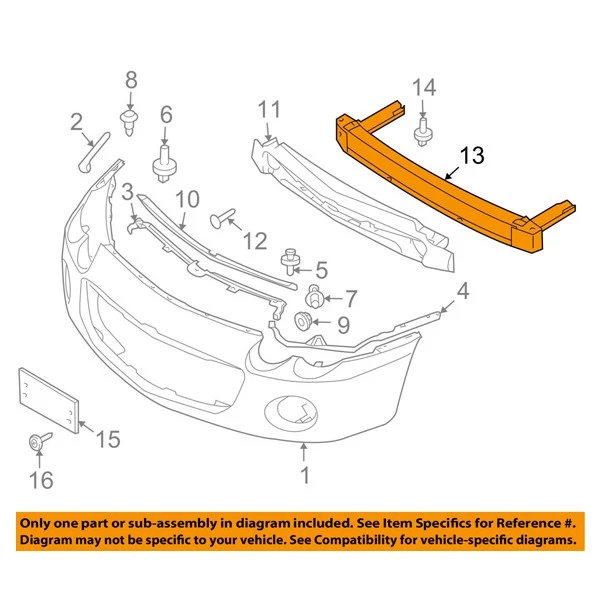 For 01-05 Sebring/Stratus Coupe Front Bumper Reinforcement Impact Cross Bar Beam - Imagem 3 de 4