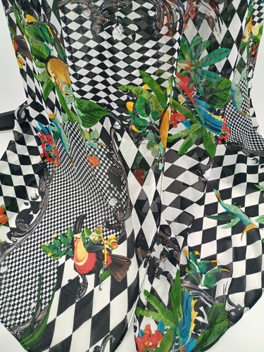 WOW Couture Dress With Cross Front Maxi Tropical Print Dress Women's Small - Picture 12 of 18