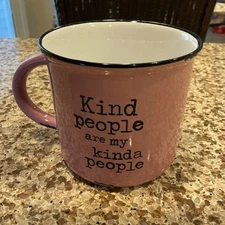 NATURAL LIFE MUG PINK DISTRESSED CERAMIC KIND PEOPLE ARE MY KINDA PEOPLE
