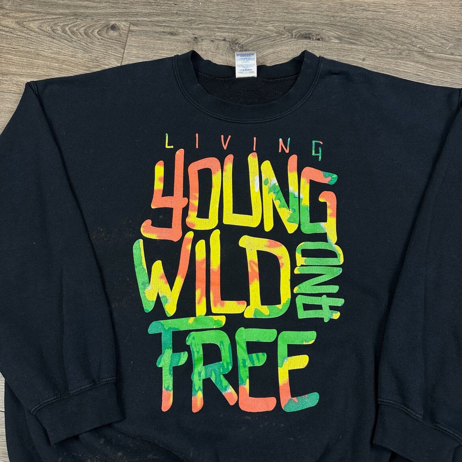 Vintage Young Wild and Free Sweatshirt Adult XL B… - image 2