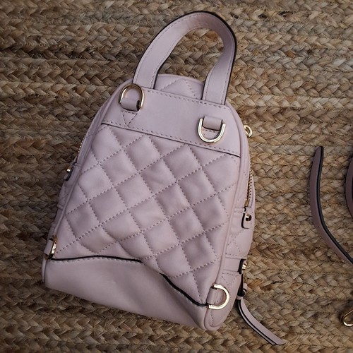 MICHAEL KORS RHEA ZIP XS MESSENSGER BACKPACK QUILT IN BLOSSOM PINK DETACH STRAP - Picture 4 of 10