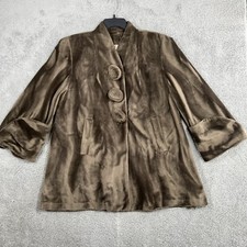 Vintage Broadway Vintage Collection Womens Coat Dark Green Rayon One Size EUC 