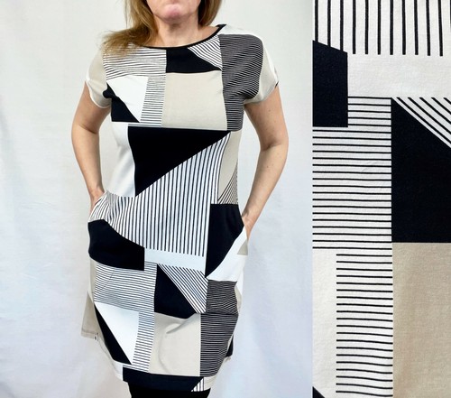 Nanso Geometric Cotton Jersey Dress 