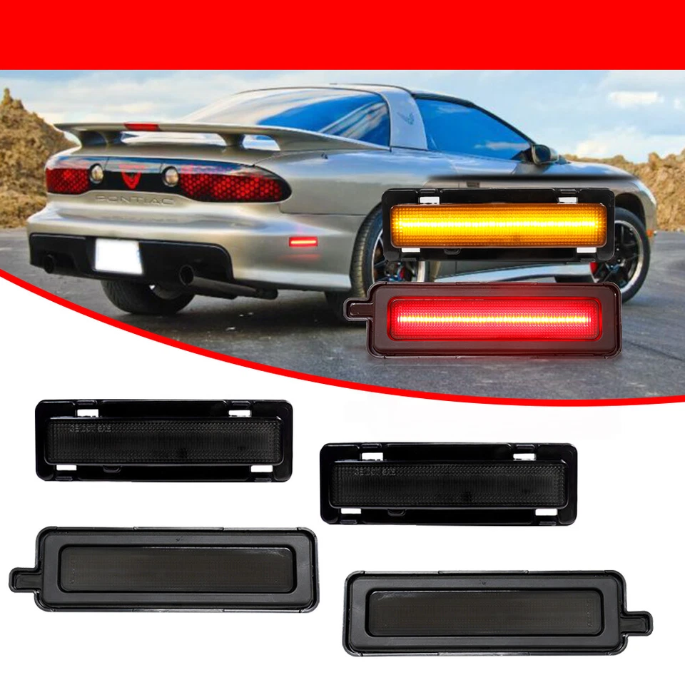 Luces LED delanteras y traseras ahumadas rojas ámbar laterales para Pontiac Firebird 82-92 Foto 2 de 4