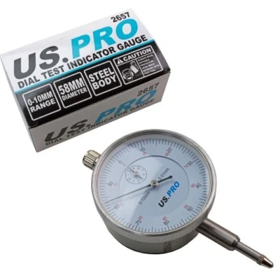 DIAL TEST INDICATOR GAUGE METRIC 0 to 10mm 0.01 IINCREMENTS DTI by US PRO TOOLS