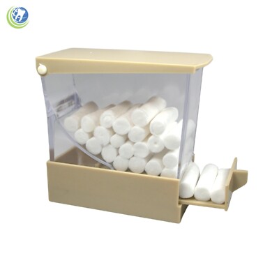 Dental Cotton Roll Dispenser Holder Organizer Deluxe with pull-out tray Beige