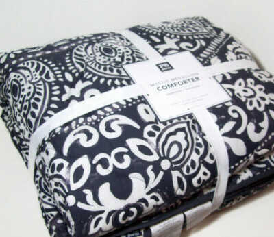 Pottery Barn Teen Ebony Gray Mystic Medallion XL Twin Comforter Standard Sham