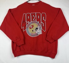 Vtg SAN FRANCISCO 49ERS TRENCH Football Pullover Sweatshirt MADE IN USA