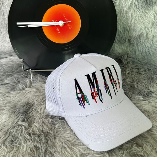Mens Womens AM Logo Embroidered Trucker Cap MA Baseball Cap - Afbeelding 41 van 53