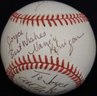 TRI-SIGNED Baseball Nancy Kerrigan,L.Eisler &Bella Brasseur PSA/DNA COA #AM54100 — photo 2