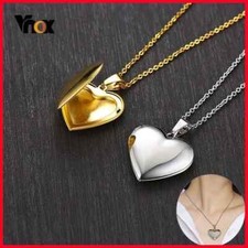 Light Heart Locket Pendants for Women Men Openable Photo Frame Glossy Stain