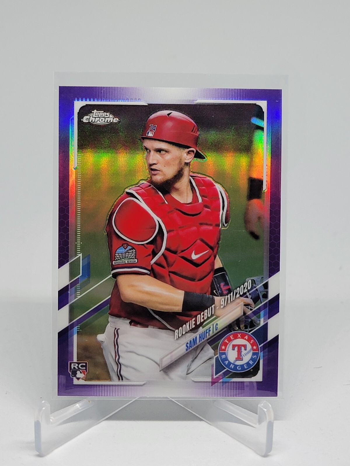 2021 Topps Chrome Update Sam Huff RC #USC60 Target Purple Refractor Rookie F8B