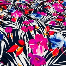Spandex Fabric print 4 Way Stretch / Retro Flowers Print by Yard for Swimwear