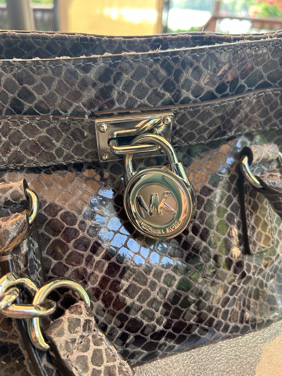 Michael Kors Hamilton Gray Leather Python Snakesk… - image 6