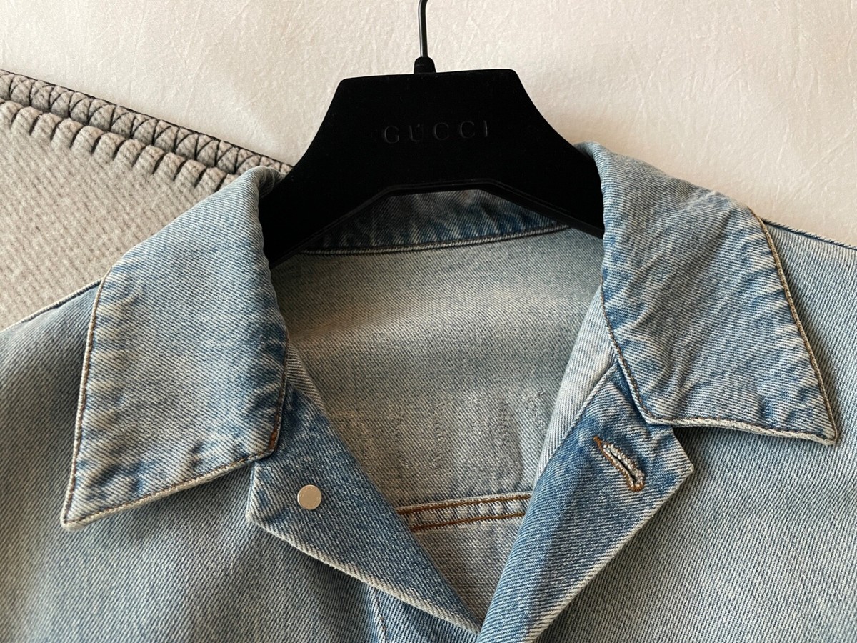 Gucci SS17 Men's Oversized Denim Jacket L'Aveugle Par Amour Gucci SS17 Men's Oversized Denim Jacket L'Aveugle Par Amour