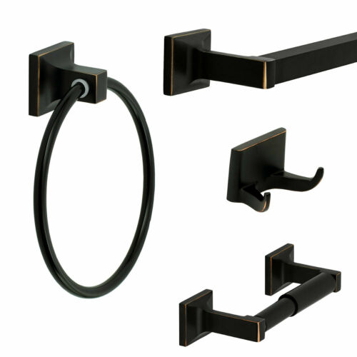 Redwood Series 4 Piece Bath Hardware Bathroom Accessory Set, Oil Rubbed Bronze - Picture 1 of 6