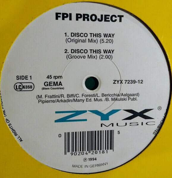 FPI Project Disco This Way Vinyl Single 12inch Zyx | eBay.de