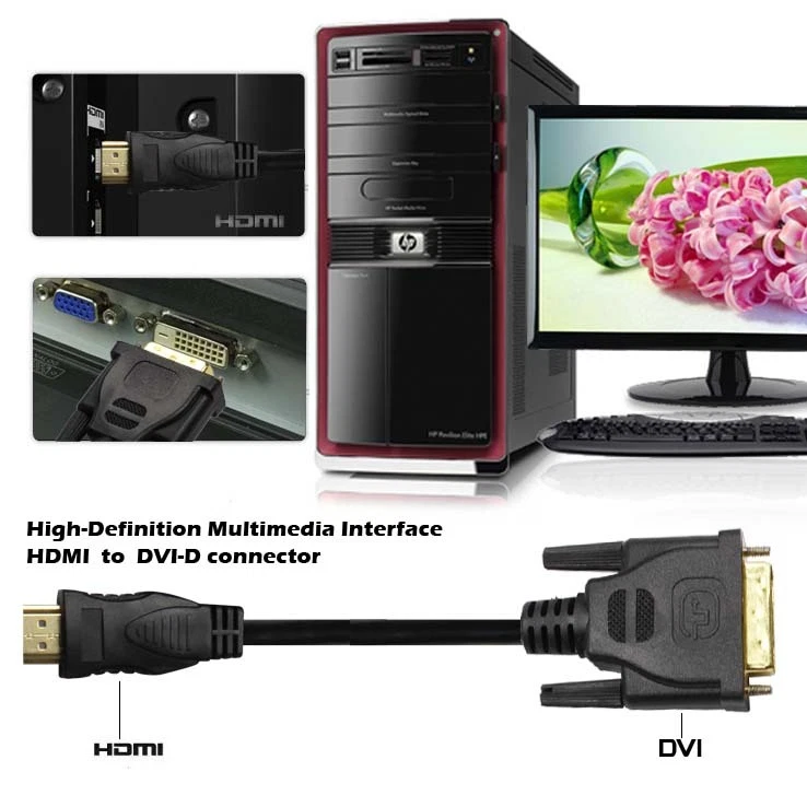 6Ft 10Ft Ultra Speed HDMI Male to DVI Male Cable Connector HDTV LED LCD Cord - Image 3 of 4