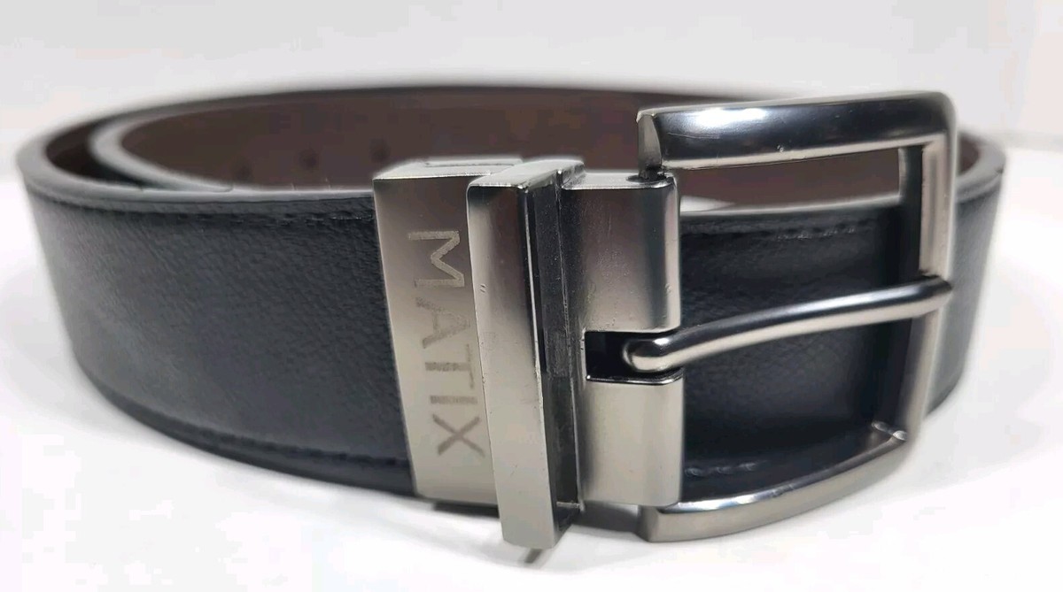 Matix Faux Leather Belt Men's Adult Size 32 Double Sided Black Matix Faux Leather Belt Men's Adult Size 32 Double Sided Black