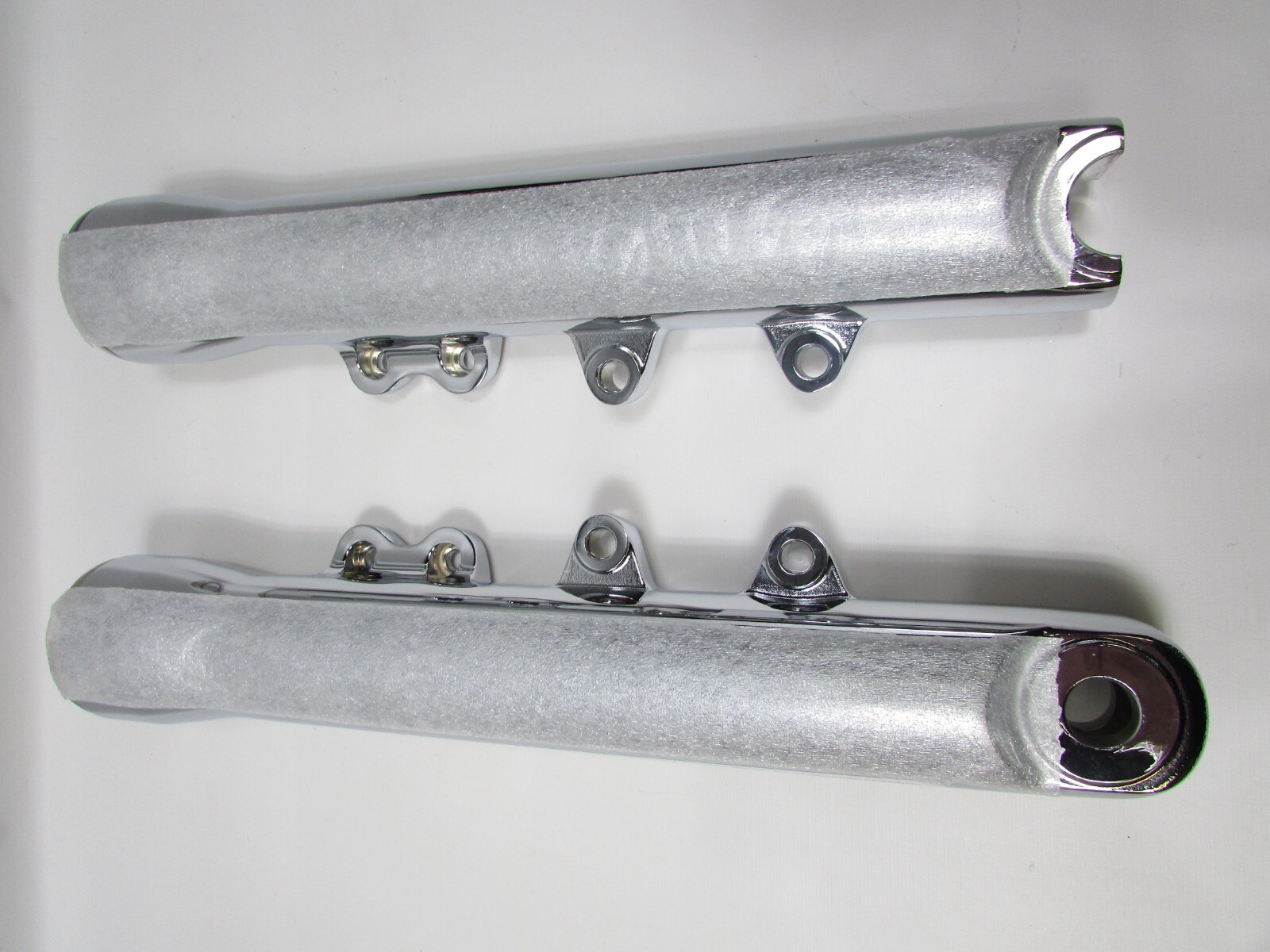 Harley 49mm Chrome Lower Fork Sliders Dual Brake 20082017 FXDF Dyna Fat Bob NEW eBay