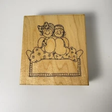 Young Women R177~Friends~Pajama~Sleepover~Rubber Stamp~4" X 4.5"~JRL Designs