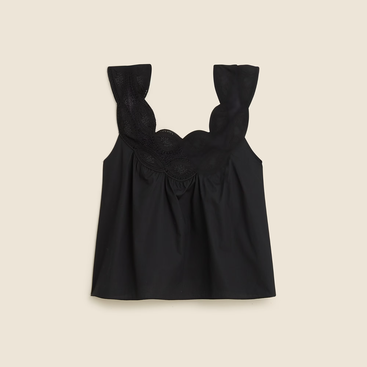 J. CREW Swingy lace top, black, 100% cotton, size L, NWT | eBay