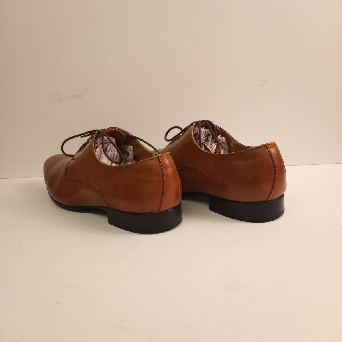 Aldo Knaggs Cognac Lace-Up Brown Leather Oxford Dress Shoes  display picture 3