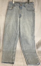 Levi Strauss 560 Jeans 34 x 34 True VTG USA Made 90s Acid Stonewash Blue Red Tab