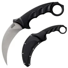 Cold Steel Steel Tiger Stone Washed Pocket Knife with Sheath Black Stainless