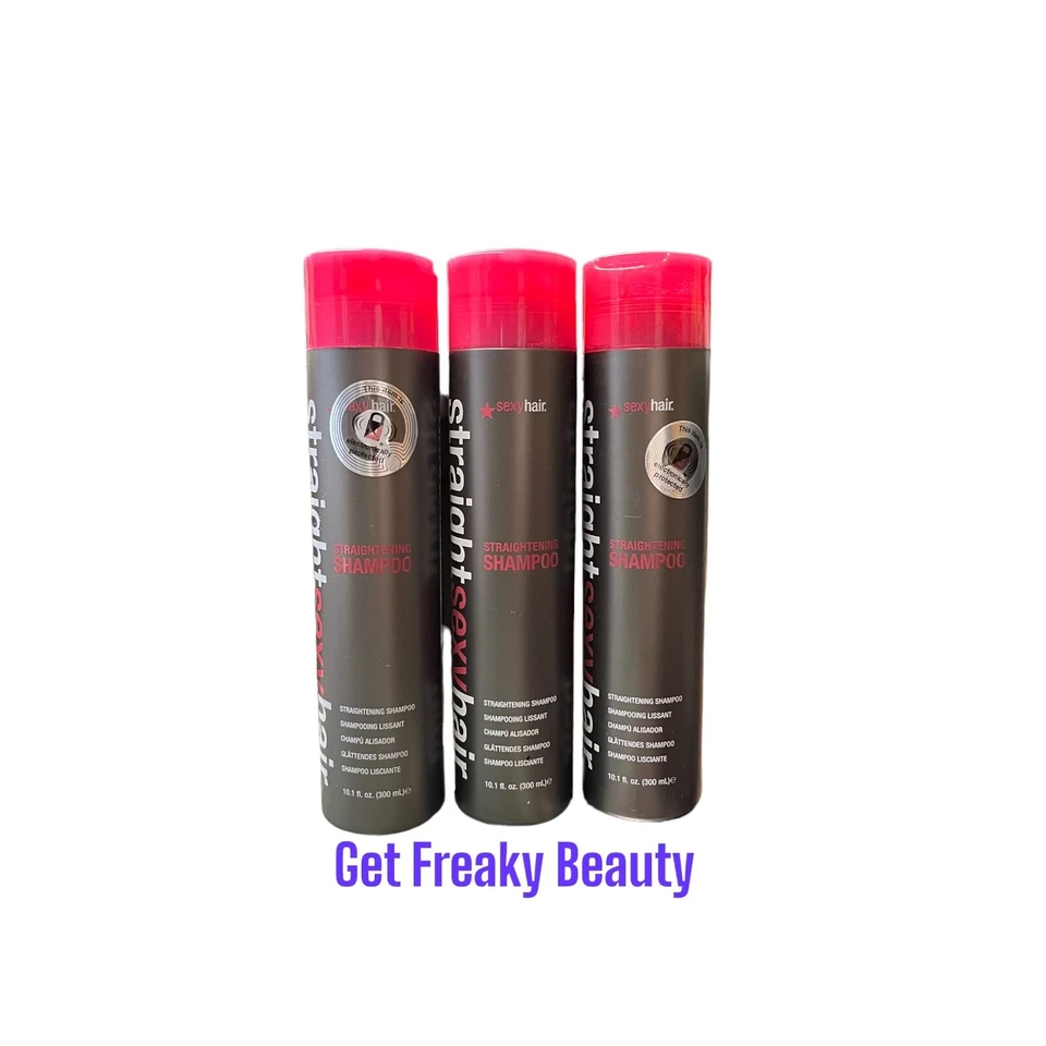 3 PACK. 10.1 oz. Straight Sexy Hair Straightening Shampoo. 300ml. NEW.