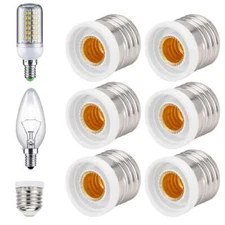 5/10pc Light Bulb Socket Adapter Medium Base E27 to E12 Candelabra Screw Reducer