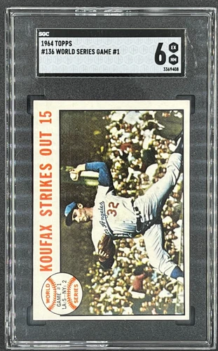 1964 Topps baseball - World Series Sandy Koufax #136 SGC 6