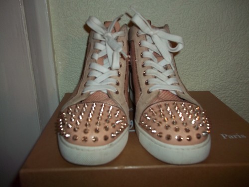 CHRISTIAN LOUBOUTIN ANKLE HIGH TOP TRAINERS BOOTS - LOU SPIKES ANTOINETTE 5.5 - Picture 7 of 12