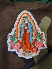 Our Lady of Guadalupe Patch Nuestra Señora de Guadalupe Embroidered Iron On 3x4"