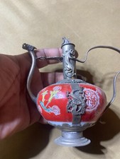 Vintage Oriental Decorated Metal Red  Monkey Incense Burner Censer?- 5.5" Tall