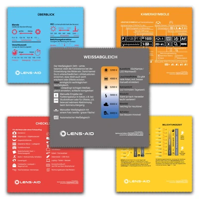 Lens-Aid 5er Set Mikrofaser-Reinigungstücher - Inspiracles Spickzettel Edition